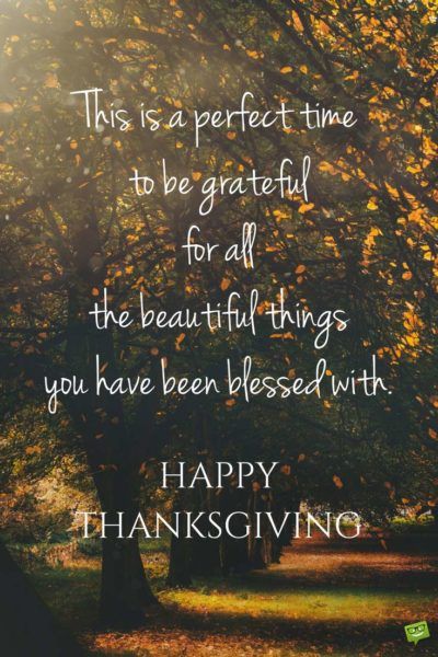 Thanks giving, thanks for everything